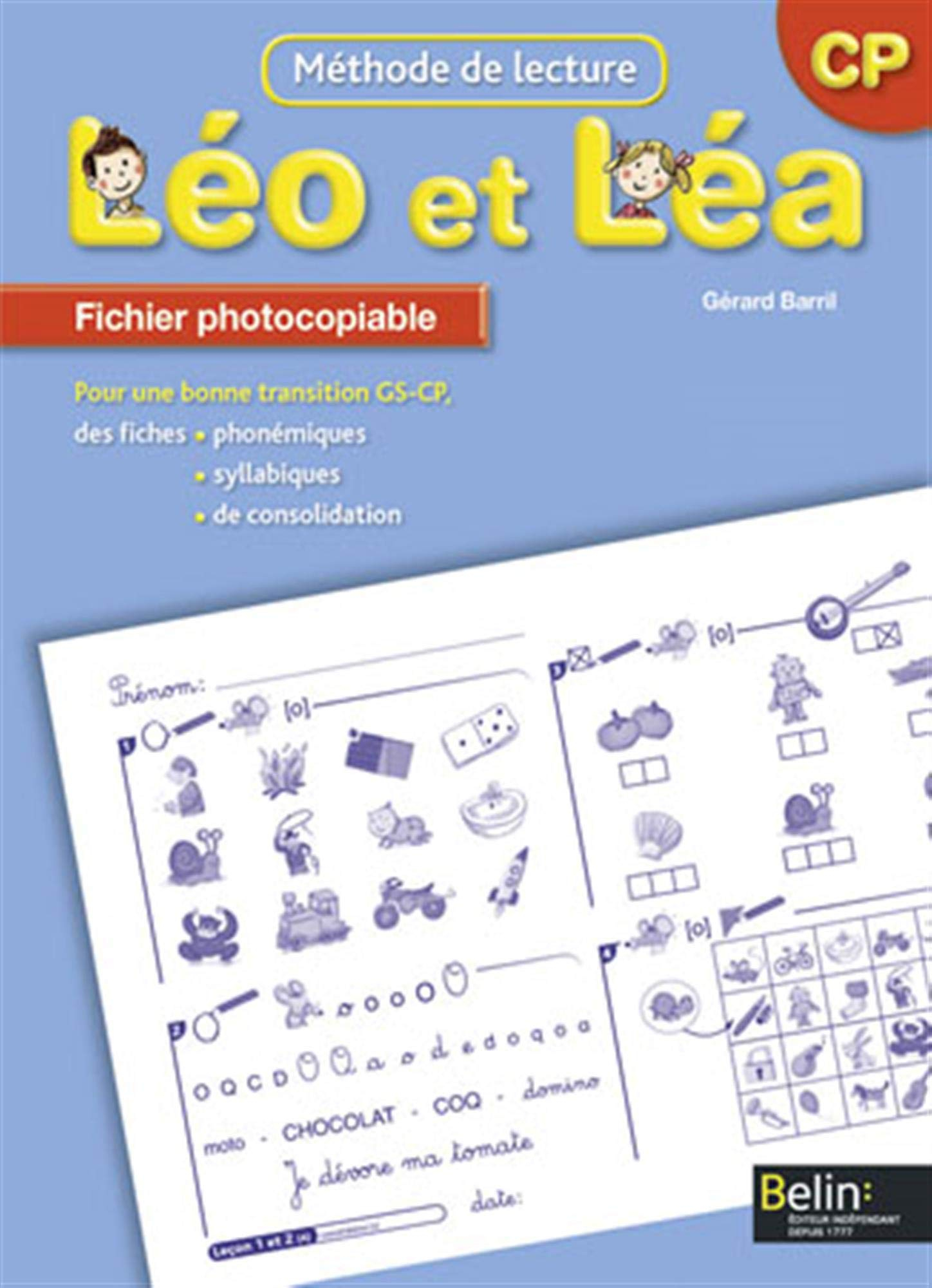 Léo et Léa, méthode de lecture, CP : fichier photocopiable