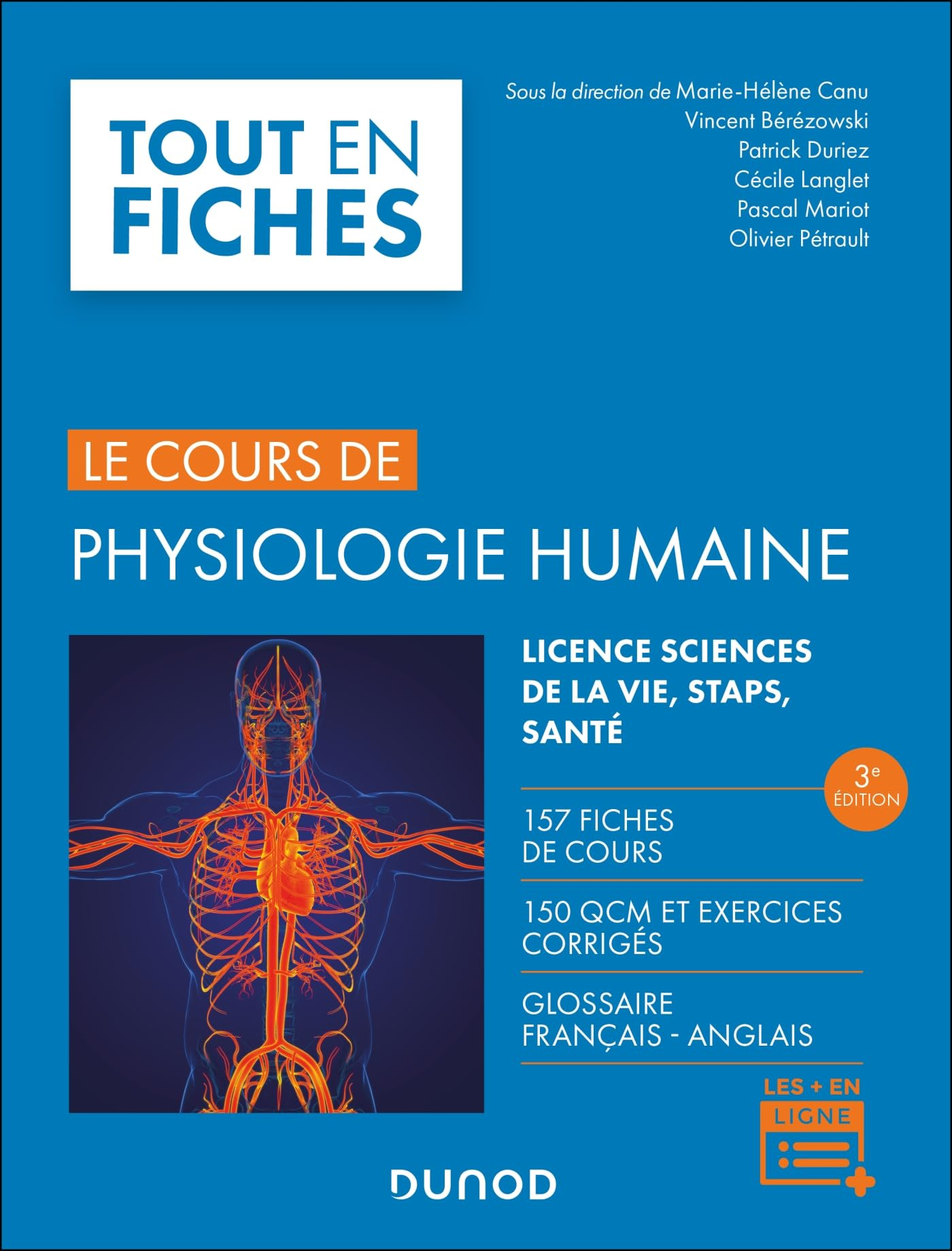 Le cours de physiologie humaine : licence sciences de la vie, STAPS, santé : 157 fiches de cours, 15
