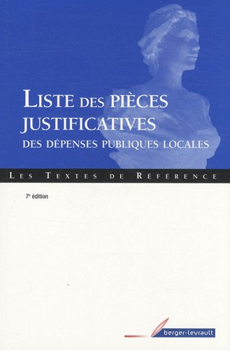 Liste des pièces justificatives des dépenses publiques locales