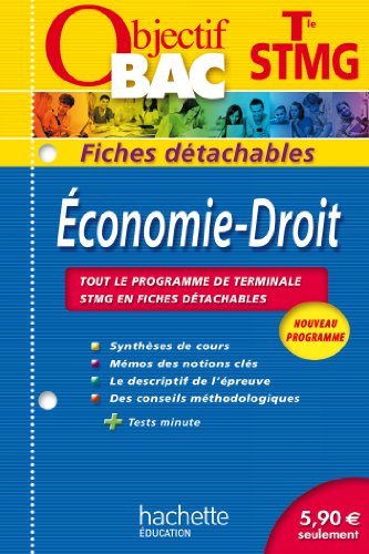 Economie, droit terminale STMG : tout le programme de terminale en 56 fiches détachables