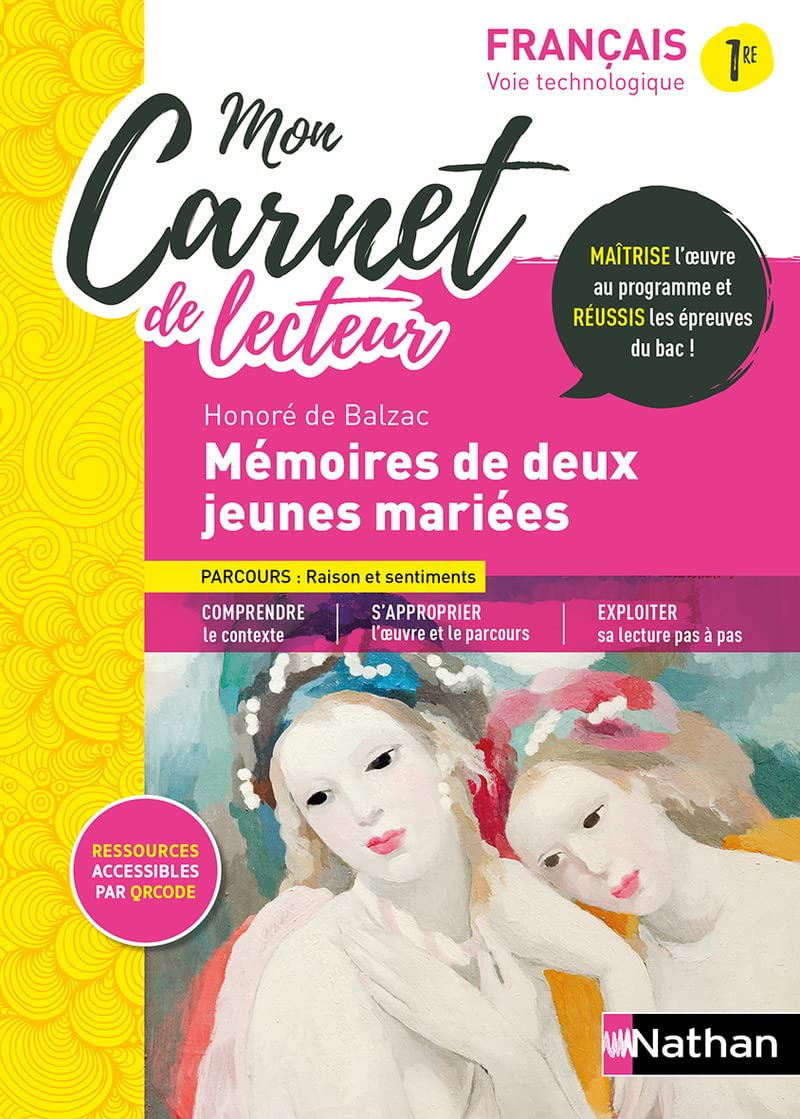 Mon carnet de lecteur : Mémoires de deux jeunes mariées, Honoré de Balzac : français 1re voie techno