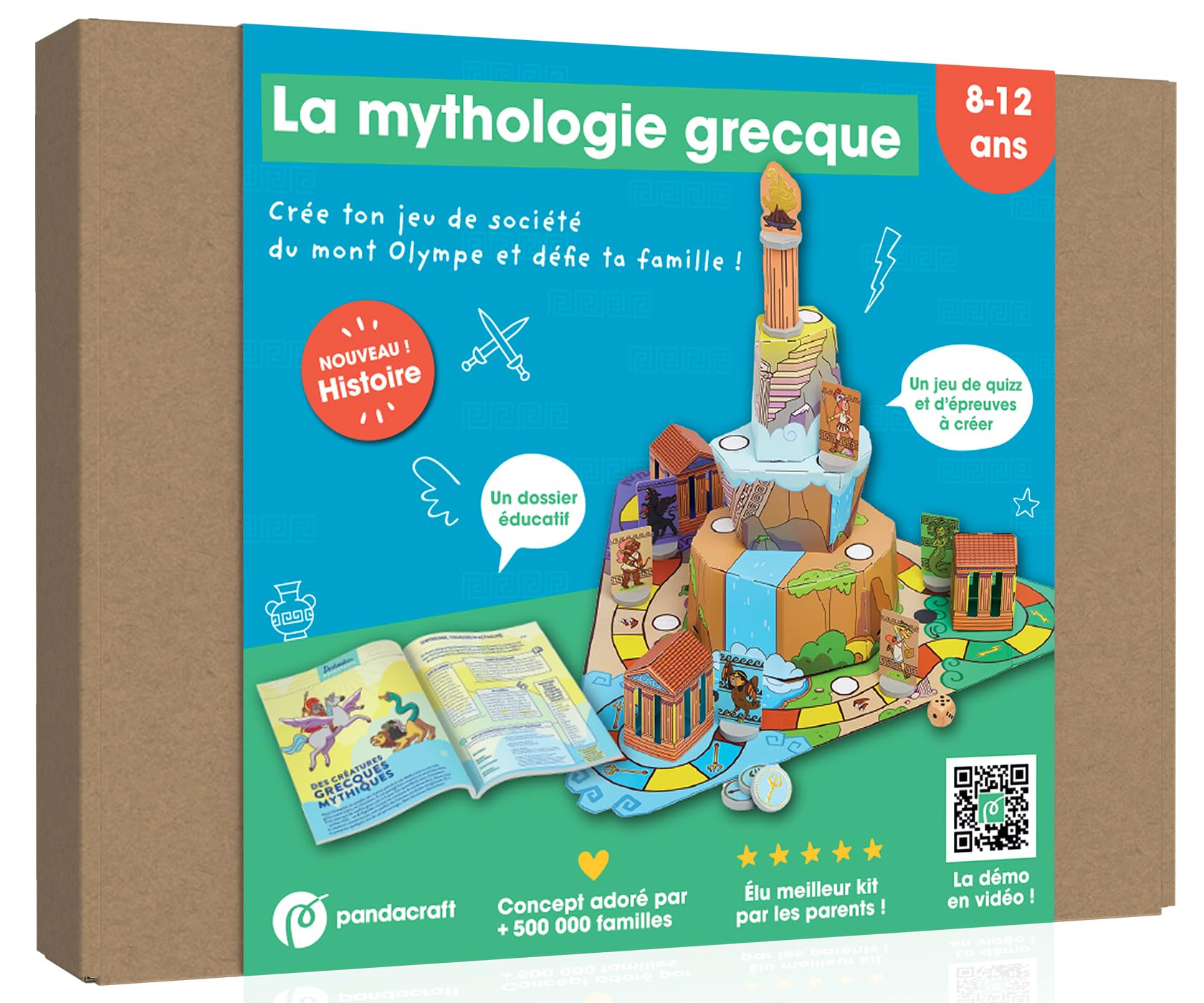 La mythologie grecque : Kit ludo-éducatif 8-12 ans : Crée ton jeu de société du mont Olympe !
