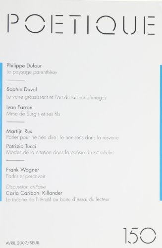 Poétique, n° 150