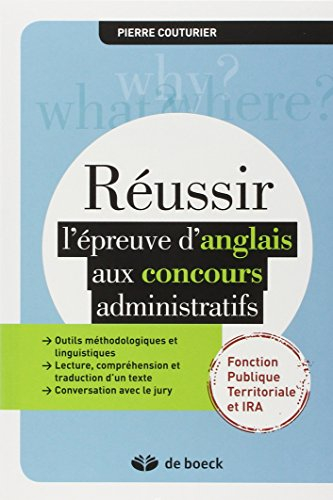 Réussir les épreuves d'anglais des concours de la fonction publique