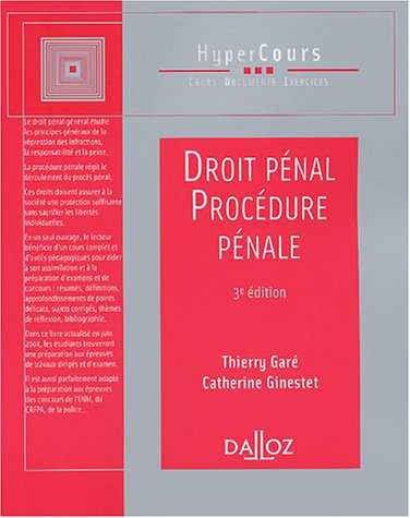 Droit pénal et procédure pénale