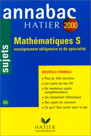 annabac, sujets 2000 - mathématiques, terminale s : enseignement général et spécialité