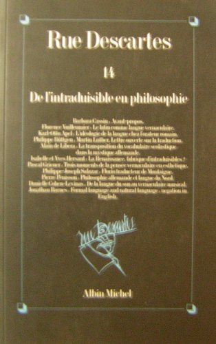 Rue Descartes, n° 14. De l'intraduisible en philosophie