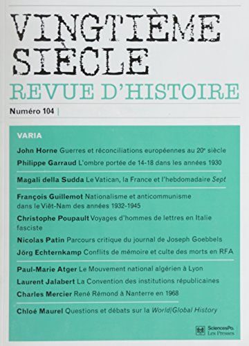 Vingtième siècle, n° 104. Varia