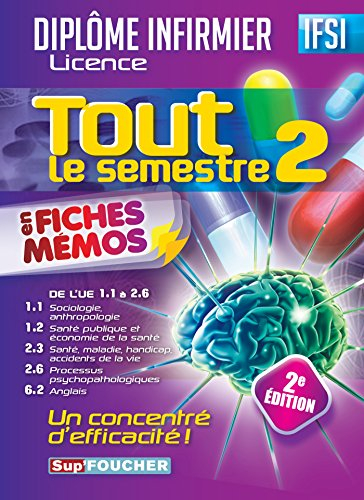 Diplôme infirmier, licence : tout le semestre 2, de l'UE 1.1 à 2.6