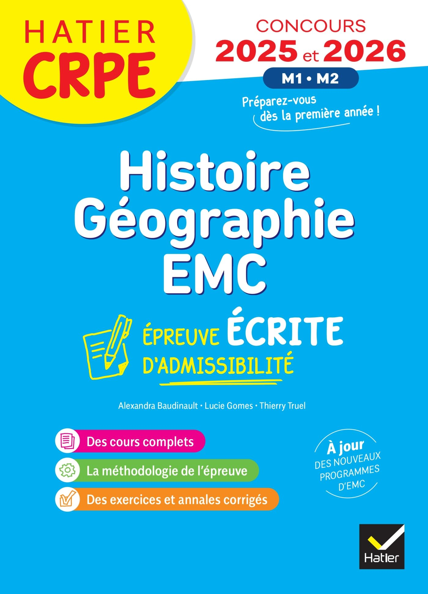 Histoire géographie, EMC : épreuve écrite d'admissibilité : CRPE concours 2025 et 2026