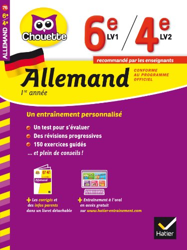 Allemand 1re année, 6e LV1, 4e LV2