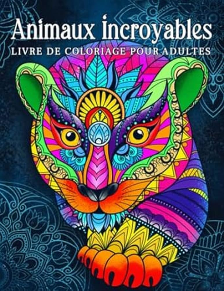 Animaux incroyables: livre de coloriage pour adultes avec des dessins d'animaux relaxants en style m
