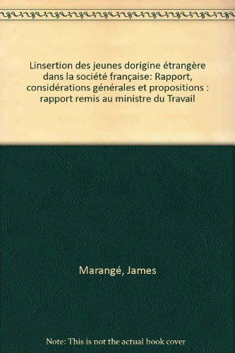 linsertion des jeunes dorigine étrangère dans la société française: rapport, considérations générale