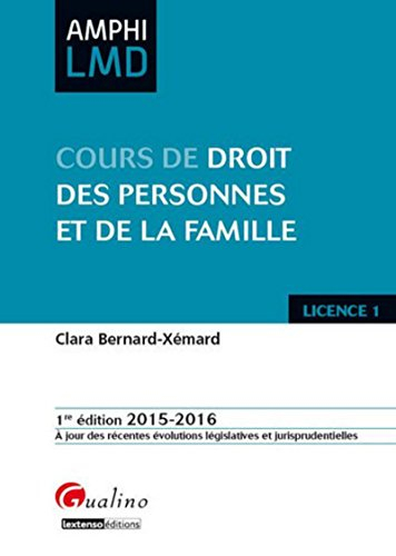 Cours de droit des personnes et de la famille : 2015-2016