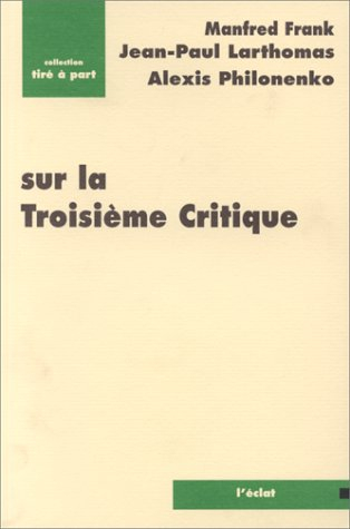 Sur la troisième Critique