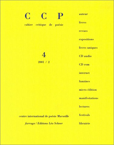 Cahier critique de poésie, n° 4. Roger Lewinter
