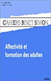AFFECTIVITE ET FORMATION DES ADULTES