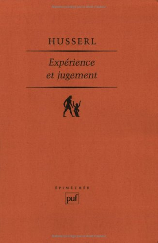 Expérience et jugement : recherches en vue d'une généalogie de la logique