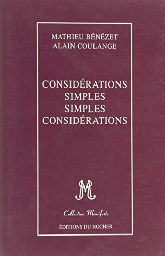 Considérations simples, simples considérations