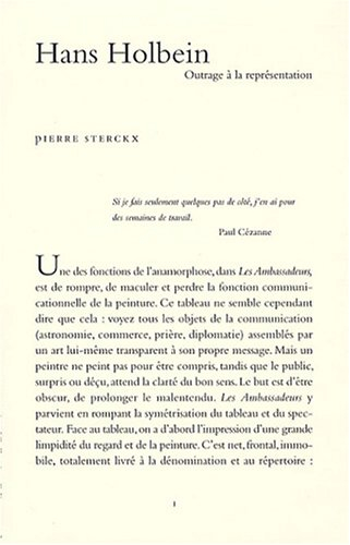 Hans Holbein : outrages à la représentation