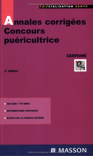 Annales corrigées, concours puéricultrice : QCM et QROC