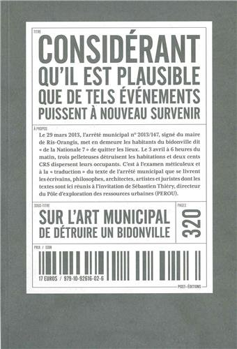considérant qu'il est plausible que de tels événements puissent à nouveau survenir : sur l'art munic