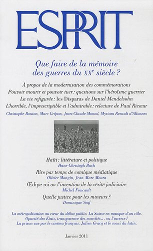 Esprit, n° 371. Que faire de la mémoire des guerres du XXe siècle ?