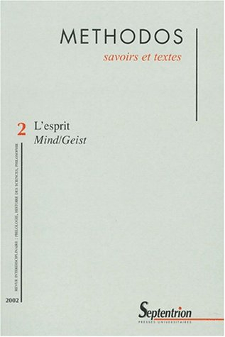Methodos, n° 2. L'esprit Mind-Geist