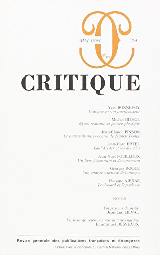 revue critique, numéro 564
