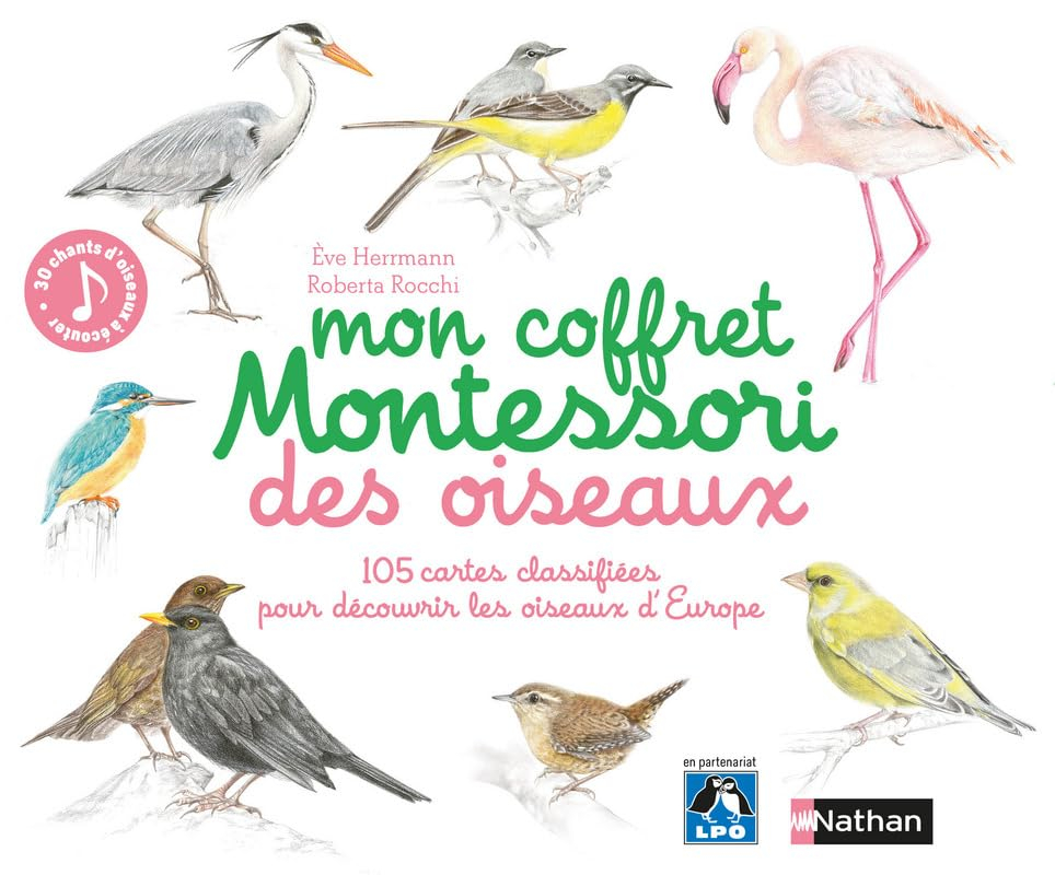 Mon coffret Montessori des oiseaux : 105 cartes classifiées pour découvrir les oiseaux d'Europe