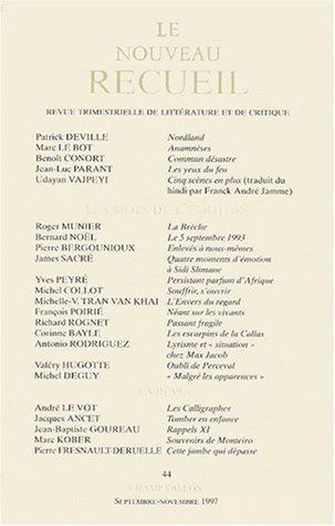 Nouveau recueil (Le), n° 44. L'émotion