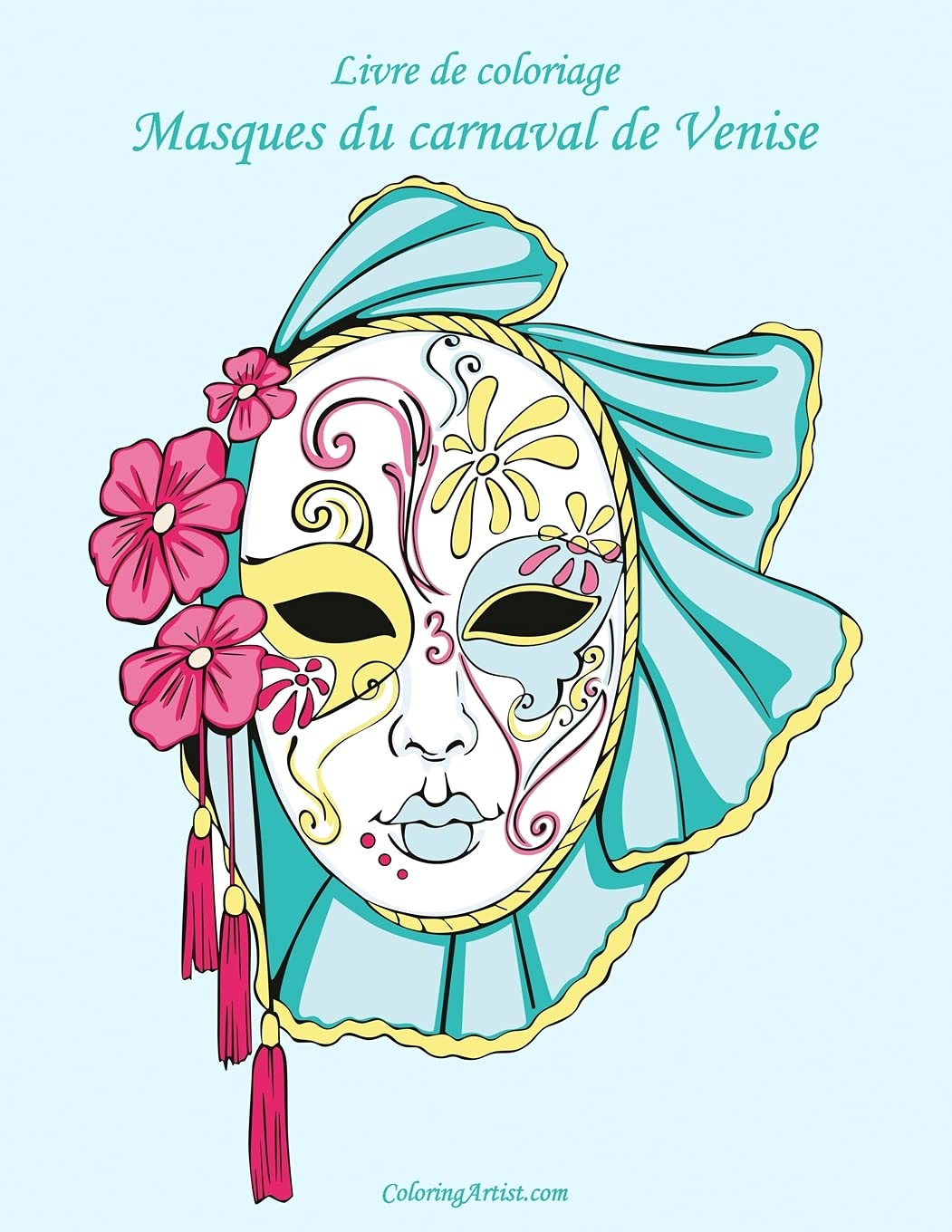 Livre de coloriage Masques du carnaval de Venise 1