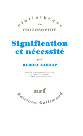 Signification et nécessité : une recherche en sémantique et en logique modale