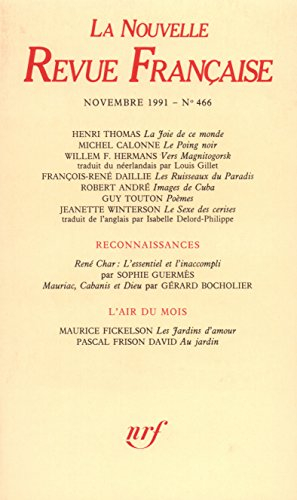 la n.r.f. numéro 466, novembre 1991