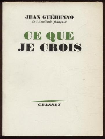 ce que je crois
