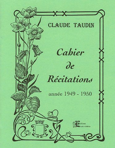 Cahier de récitations. Année 1949-1950