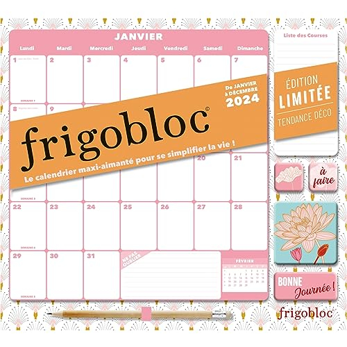 Frigobloc Mensuel 2024 Déco Art déco (de janv. à déc. 2024) : édition limitée