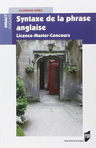 Syntaxe de la phrase anglaise : licence, master, concours