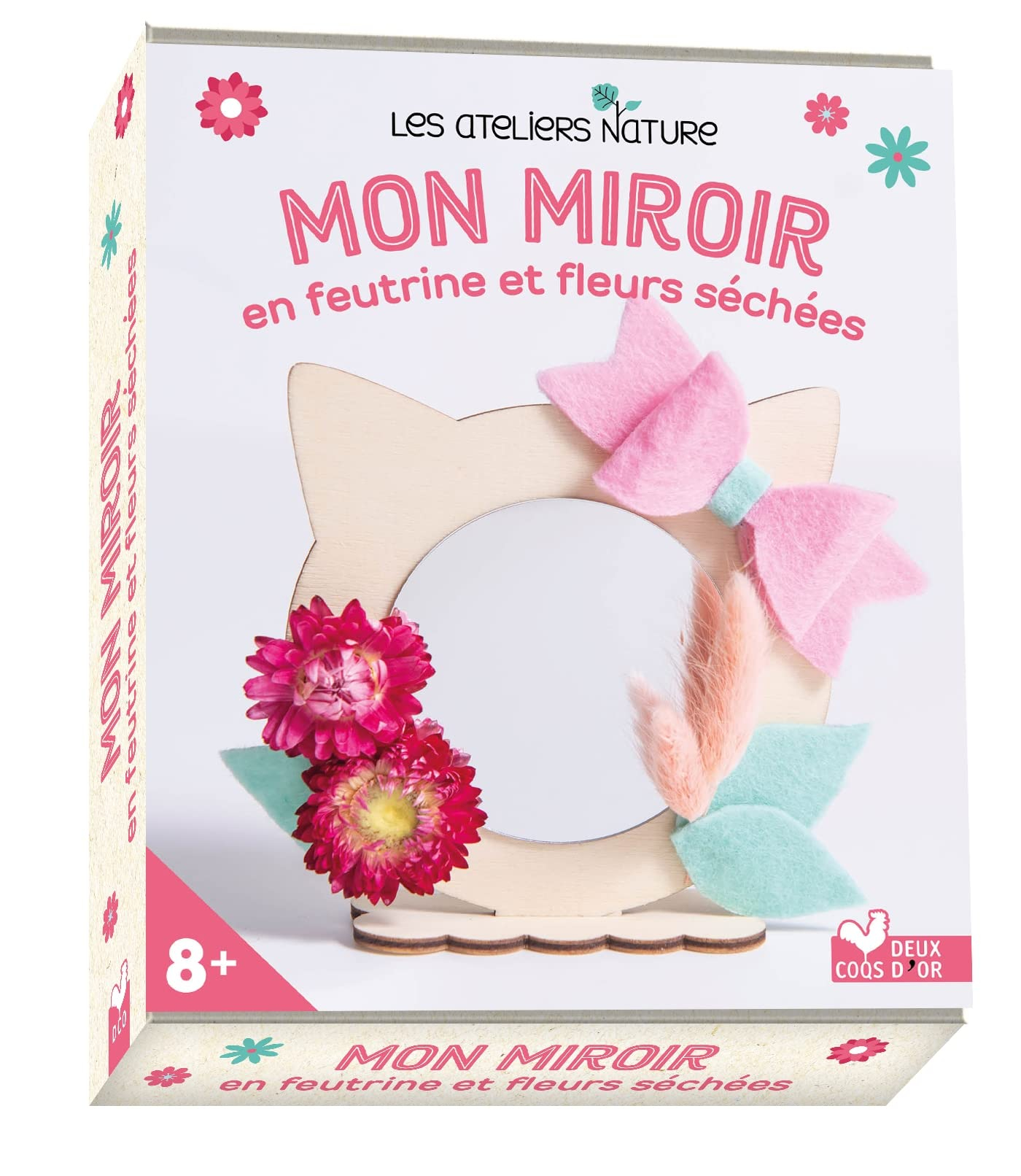 Mon miroir en feutrine et fleurs séchées