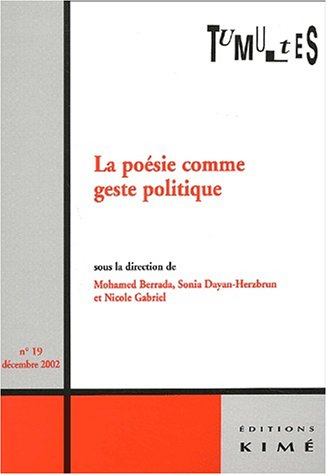 Tumultes, n° 19. La poésie comme geste politique
