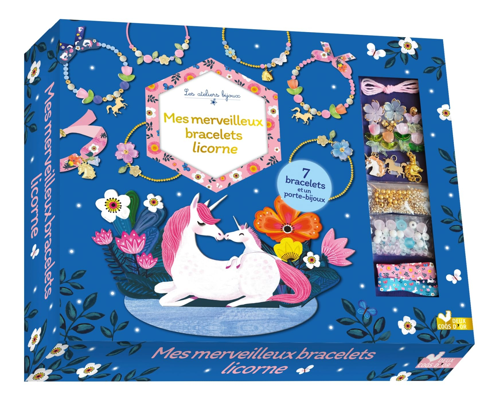 Mes merveilleux bracelets licornes : coffret avec support à bijoux et accessoires