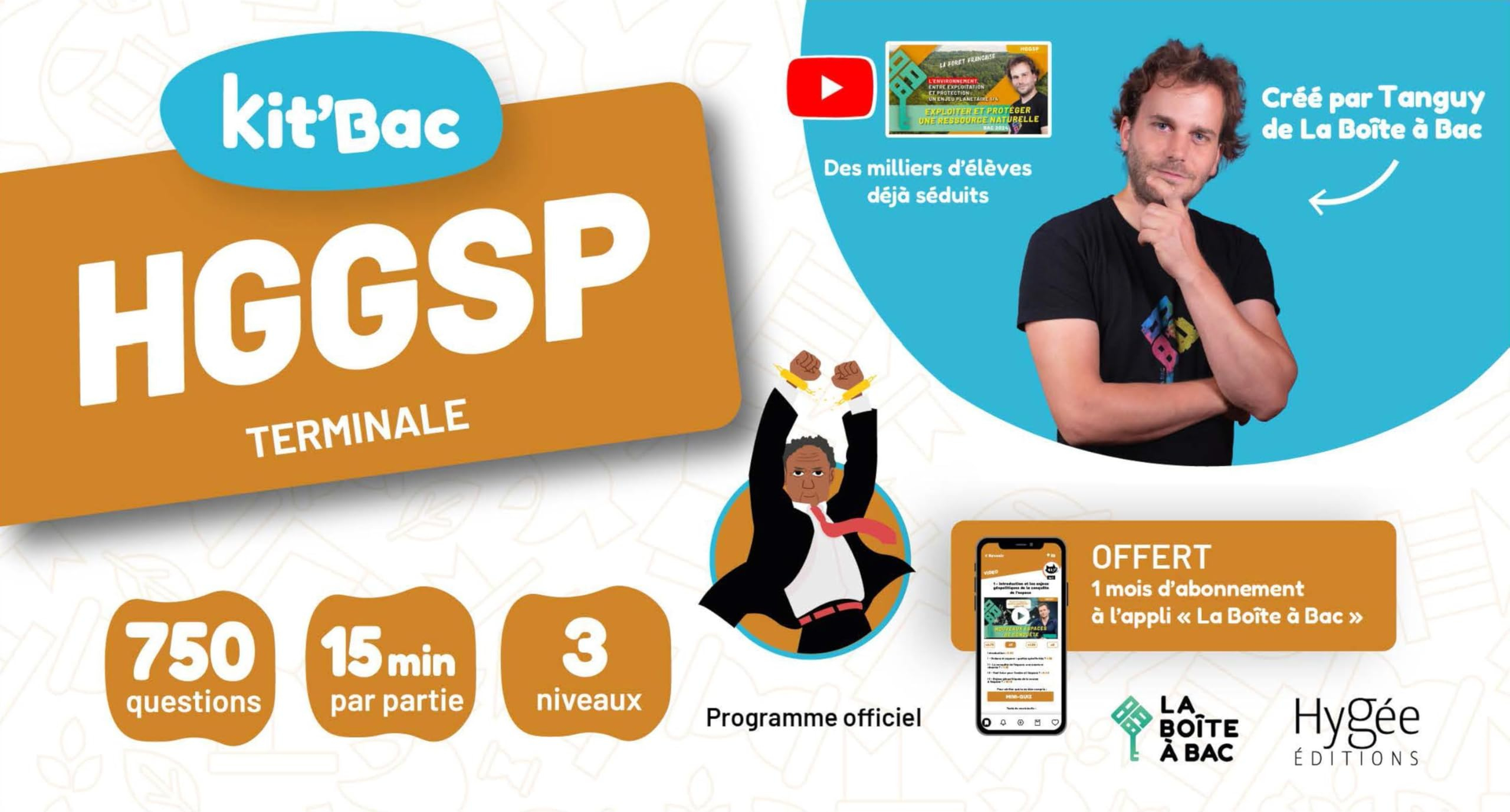 Kit'bac HGGSP terminale : 750 questions, 15 min par session, 3 niveaux : programme officiel