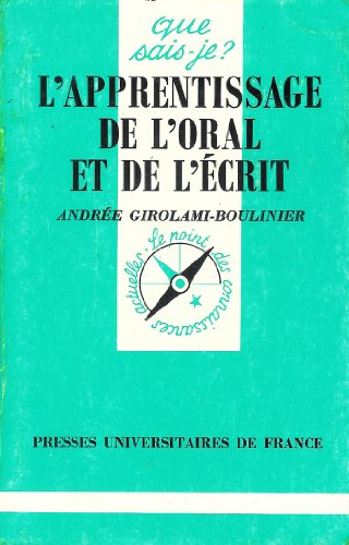 L'Apprentissage de l'oral et de l'écrit