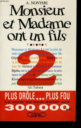 Monsieur et madame ont un fils. Vol. 2