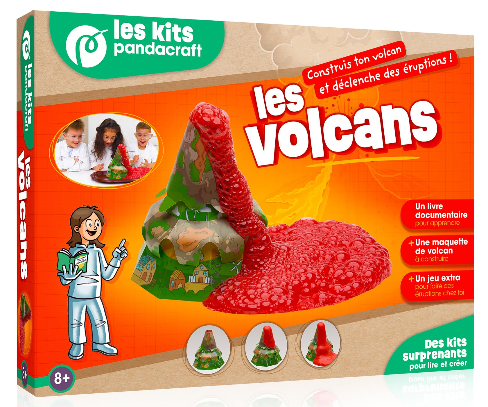 Les volcans : Kit Pandacraft dès 8 ans : Fabrique ton volcan et déclenche des éruptions !