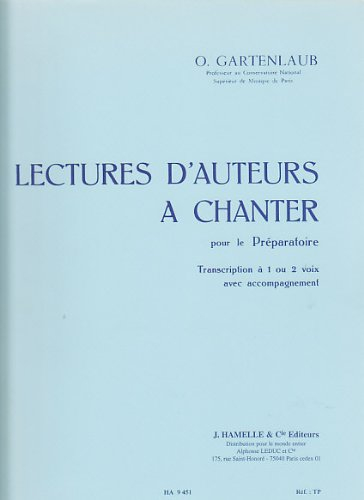 Odette gartenlaub - lectures d auteurs a chanter pour le preparatoire
