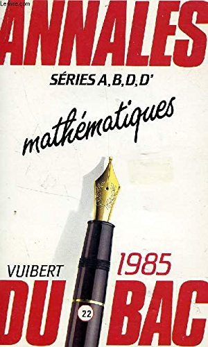 les sujets du bac hachette, mathematiques, series f, g, h, sujets corriges, preparation au bac 86