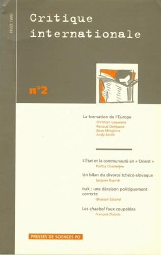 critique internationale, numéro 2