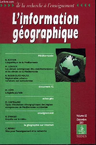 Information géographique (L'), n° 65-4