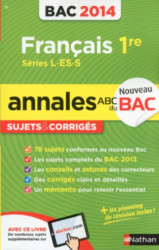 Français 1re séries L, ES, S : bac 2014